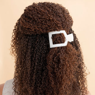 Coconut White Small Flat Square Hair Clip - Sunny Meadow Boutique