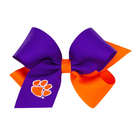 Collegiate Embroidered Grosgrain Bow - Sunny Meadow Boutique