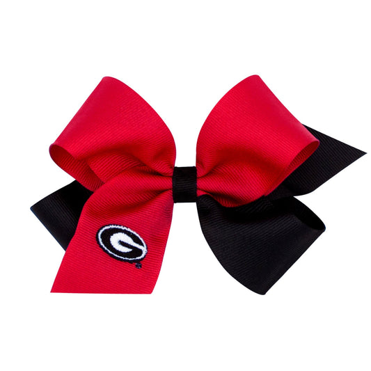 Collegiate Embroidered Grosgrain Bow - Sunny Meadow Boutique
