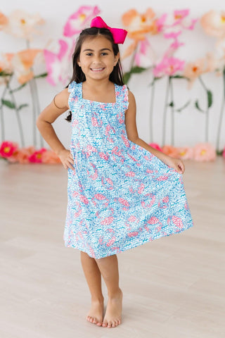 Crab Walk Ruffle Cross Back Dress - Sunny Meadow Boutique