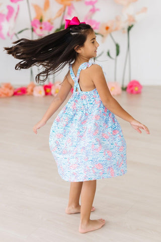 Crab Walk Ruffle Cross Back Dress - Sunny Meadow Boutique
