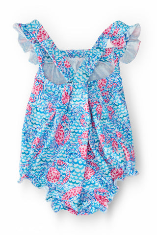 Crab Walk Ruffle Cross Back Romper - Sunny Meadow Boutique