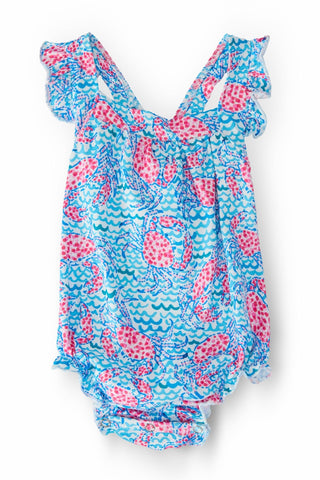 Crab Walk Ruffle Cross Back Romper - Sunny Meadow Boutique