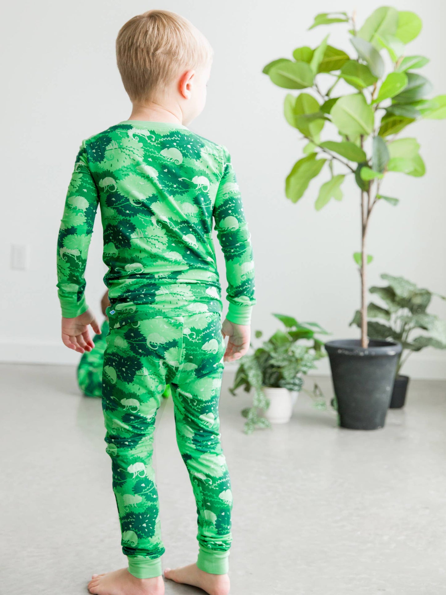 Boys Camo Chameleon Bamboo Viscose Long Sleeve Pajama Set