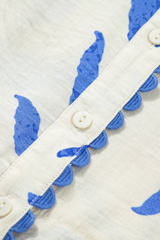 Blue Leaf Botanical Maxi Dress
