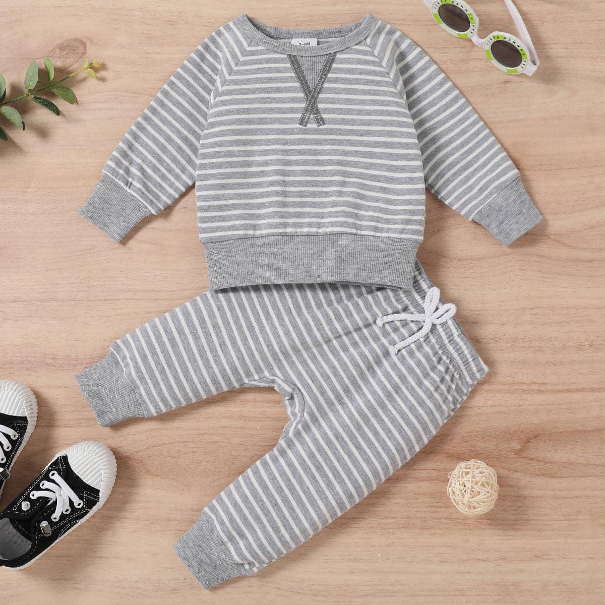 2pcs Baby 95% Cotton Long-sleeve Pullover Sets