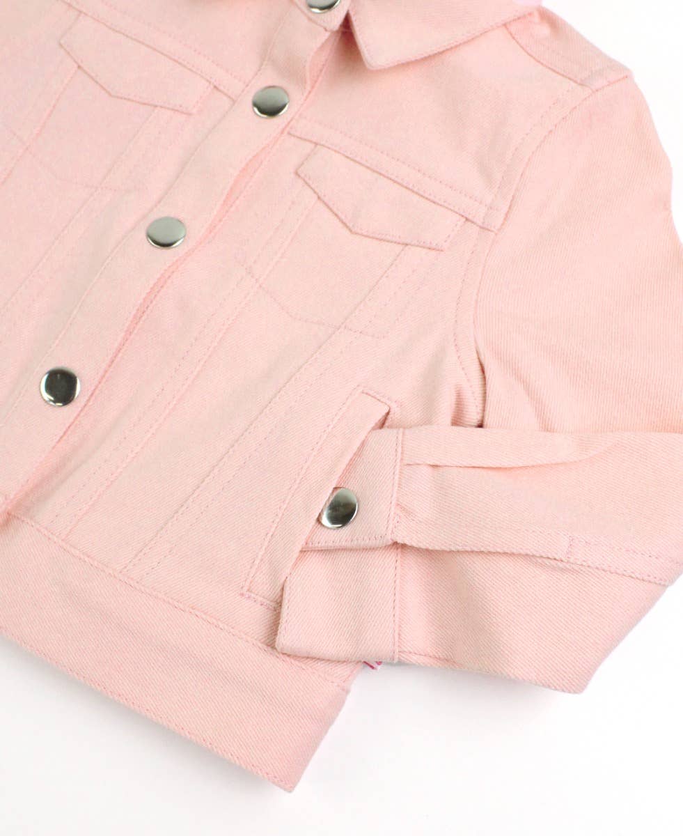 Girls Pink Stretch Denim Jacket