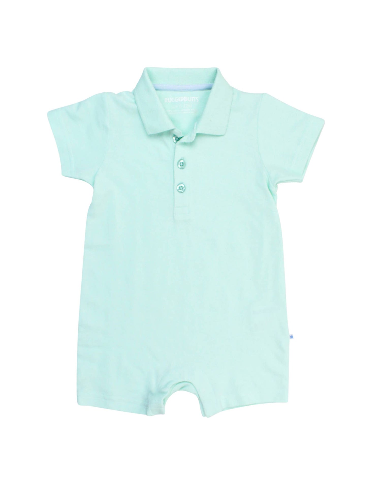 Baby Boys Mint Pique Polo Romper