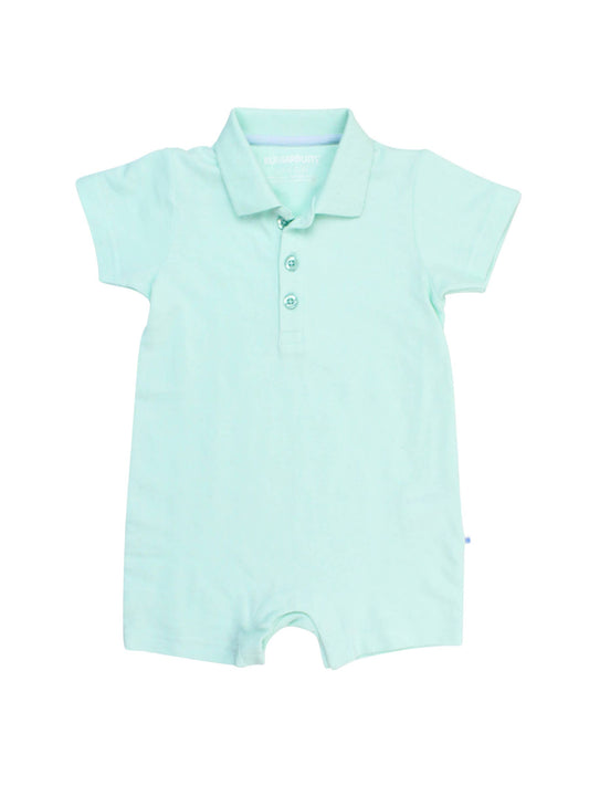 Baby Boys Mint Pique Polo Romper