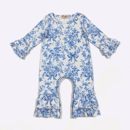 Blue Chinoiserie Baby Romper