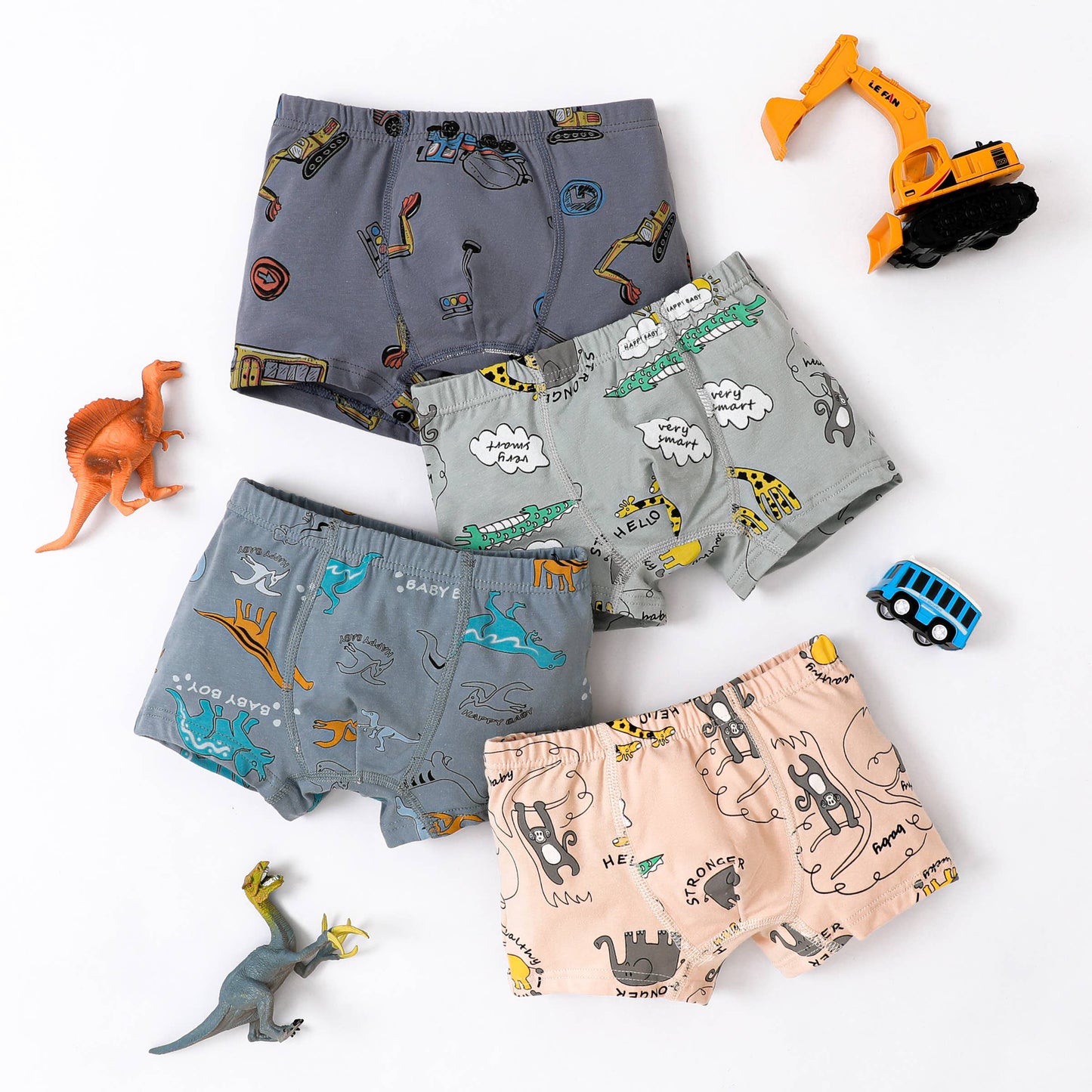 Childlike Animal Pattern Cotton Tight Boy Underwear Set