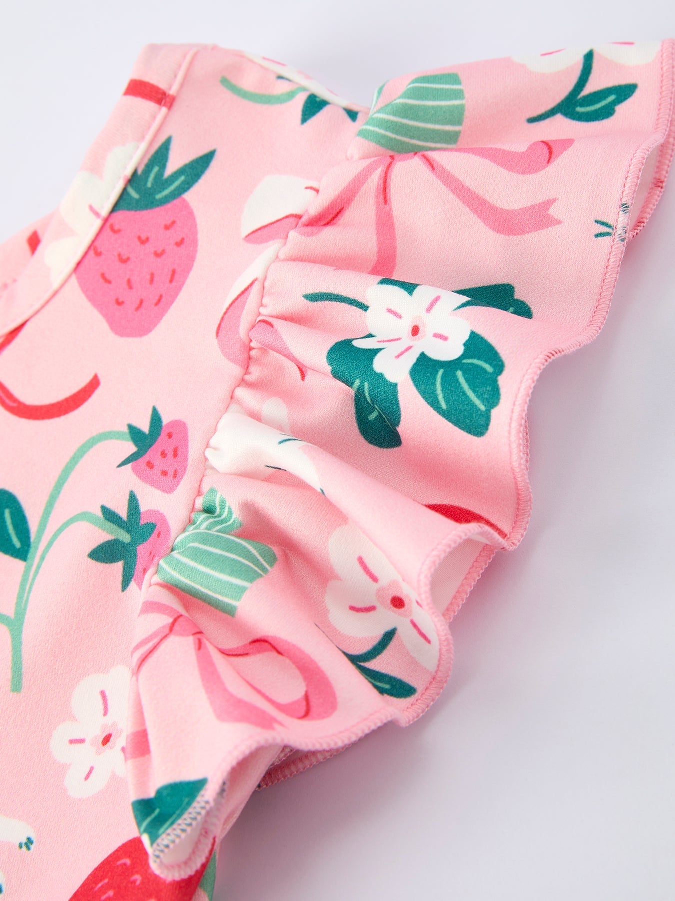 Easter Strawberry Bunny Bow Print Girls' Dress - Sunny Meadow Boutique