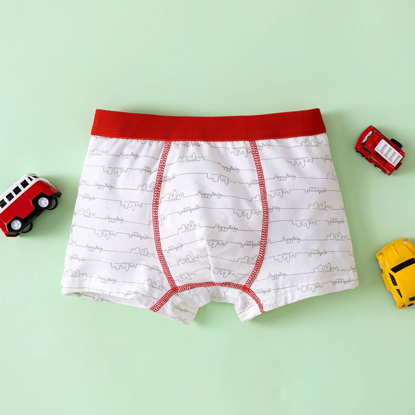 Boy Childlike Graffiti Hand Drawn Cotton Tight Underwear Set