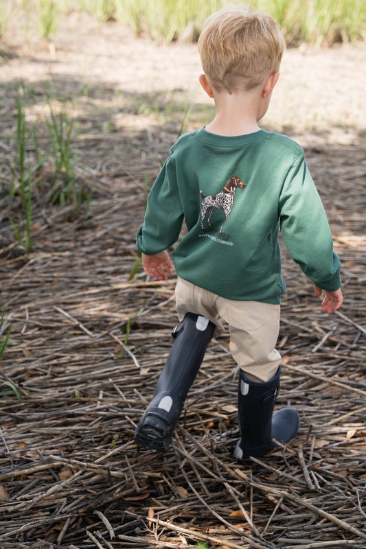 Pointer Boys Graphic Tee LS Green
