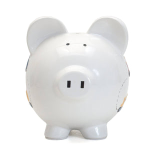 White Construction Large Piggy Bank