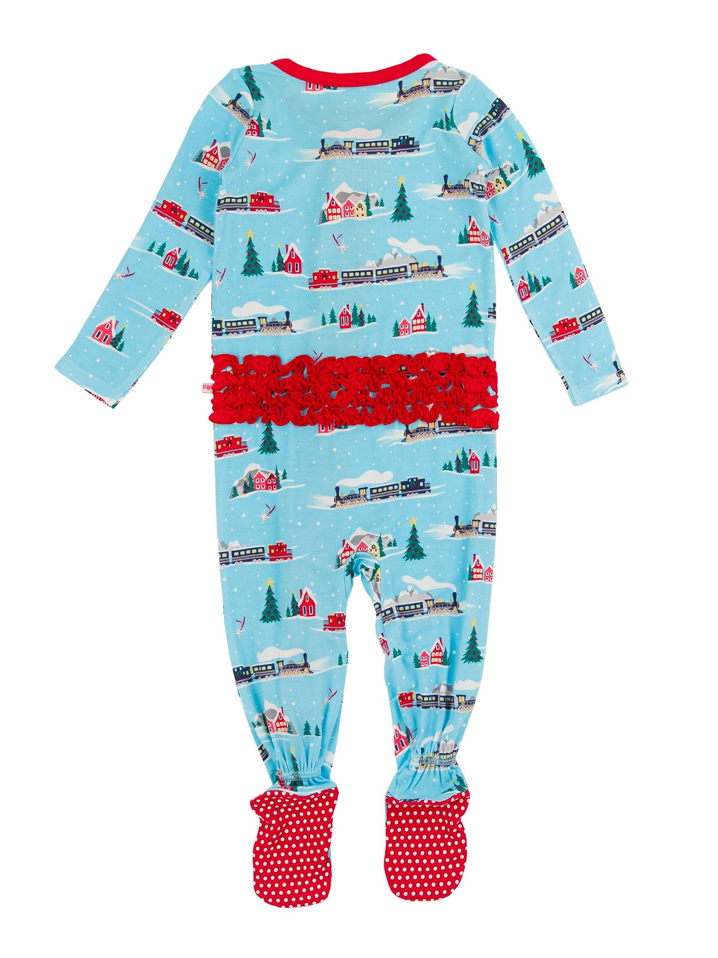 Baby Girls Winter Express Bamboo Viscose Footed Ruffle One Piece Pajama