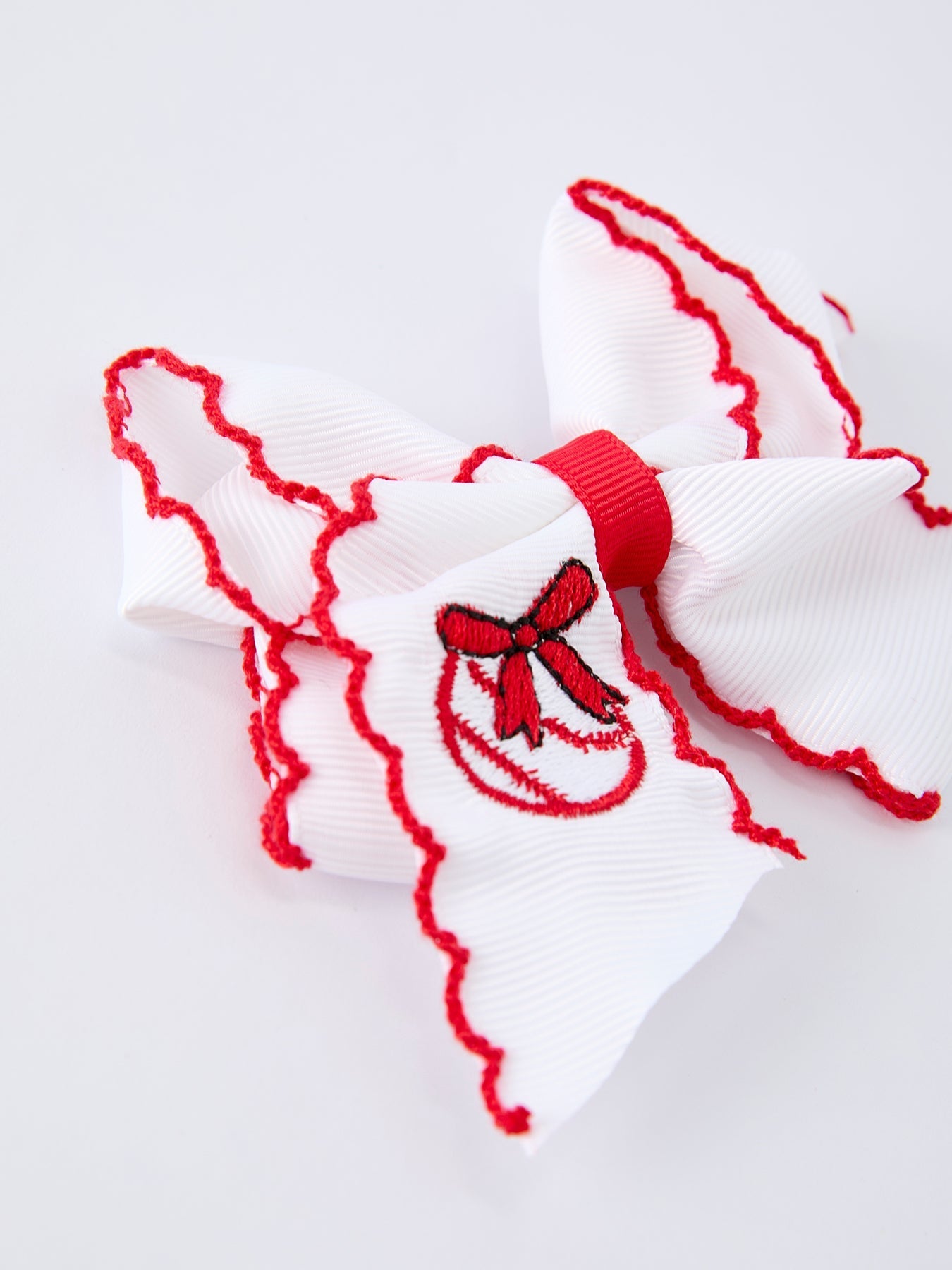 Festive Baseball Embroidered Girls Hairpin 4 Inches - Sunny Meadow Boutique