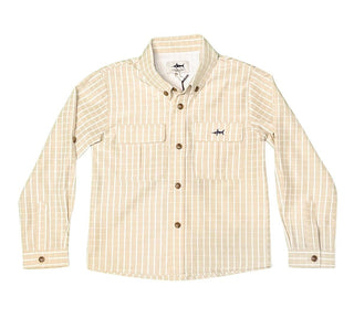 Flagler Fishing Shirt Khaki & White Plaid - Sunny Meadow Boutique