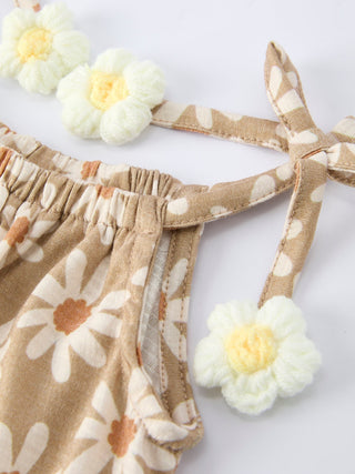 Floral Daisy Girl Spaghetti Strap Dress - Sunny Meadow Boutique