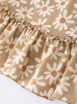 Floral Daisy Girl Spaghetti Strap Dress - Sunny Meadow Boutique