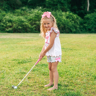 Floral Tee Time Girls Golf Short Set - Sunny Meadow Boutique