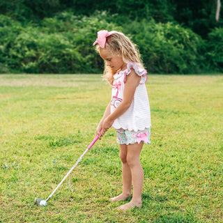 Floral Tee Time Girls Golf Short Set - Sunny Meadow Boutique