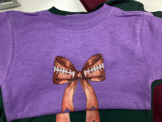 Football bow Tshirt - Sunny Meadow Boutique