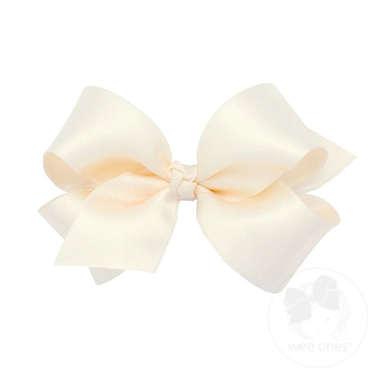 French Satin Girls Hair Bow - Sunny Meadow Boutique