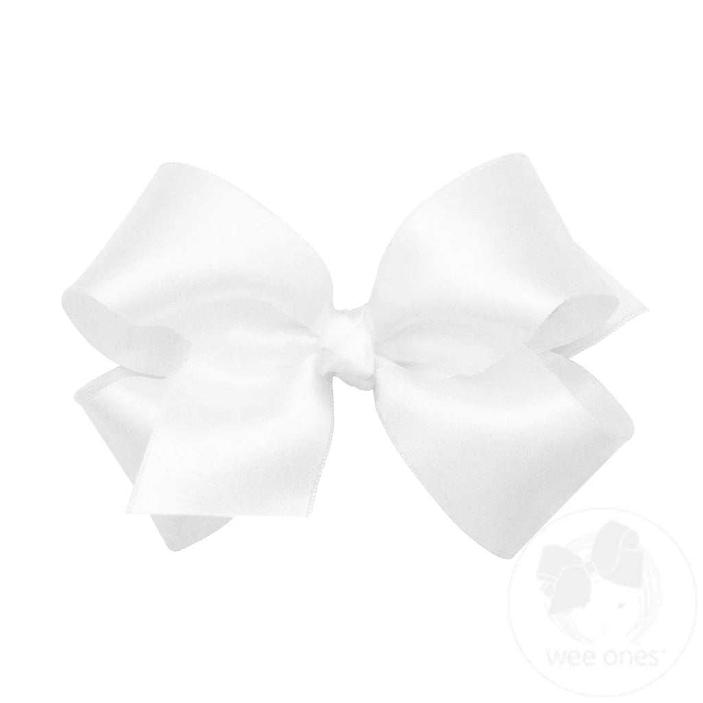 French Satin Girls Hair Bow - Sunny Meadow Boutique