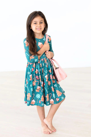 Gingerbread House Pocket Twirl Dress - Sunny Meadow Boutique