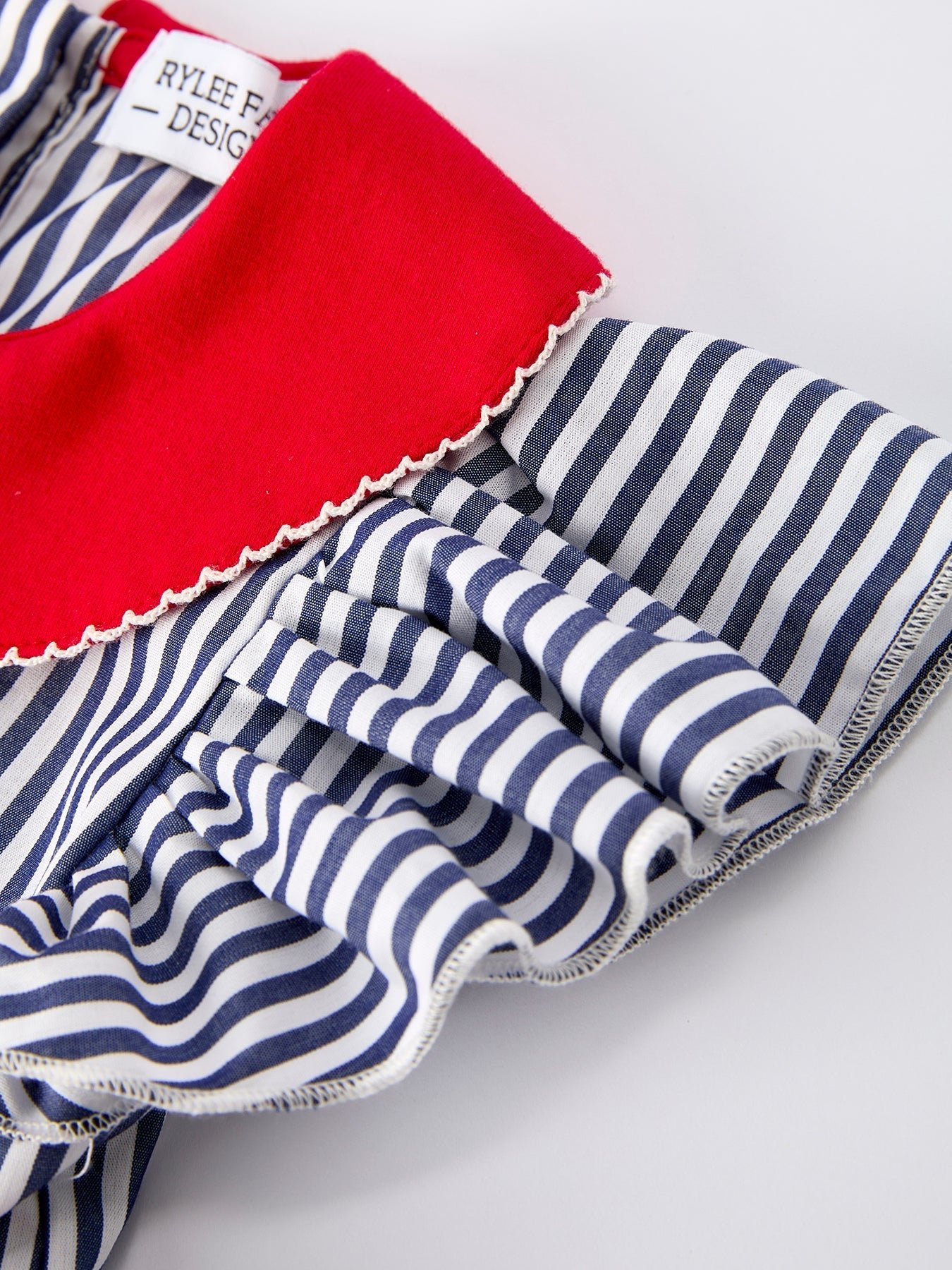 Girls Baseball Team Outfit – Striped Ruffle Sleeve Dress with Ball Design - Sunny Meadow Boutique