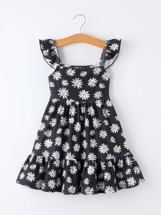 Girls Daisy and Mustard Yellow Dress 2 - piece Set - Sunny Meadow Boutique