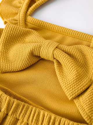 Girls Daisy and Mustard Yellow Dress 2 - piece Set - Sunny Meadow Boutique