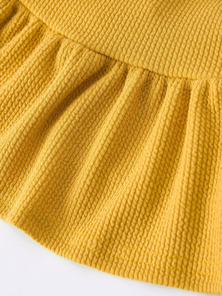 Girls Daisy and Mustard Yellow Dress 2 - piece Set - Sunny Meadow Boutique
