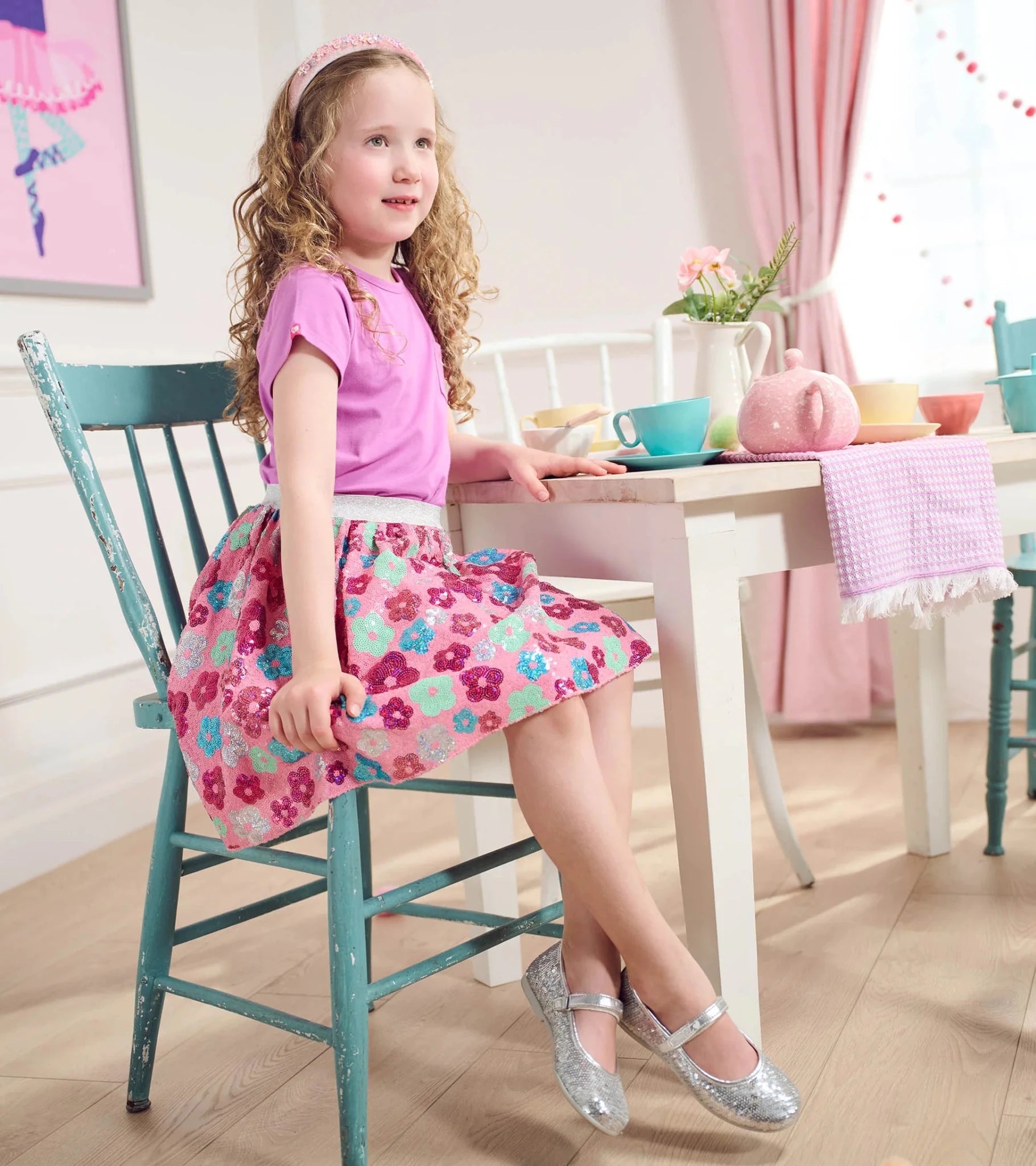 Girls Daisy Sequins Sequin Tulle Skirt - Sunny Meadow Boutique