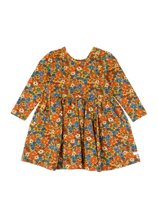 Girls Golden Harvest Knit Long Sleeve Twirl Dress - Sunny Meadow Boutique