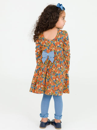 Girls Golden Harvest Knit Long Sleeve Twirl Dress - Sunny Meadow Boutique