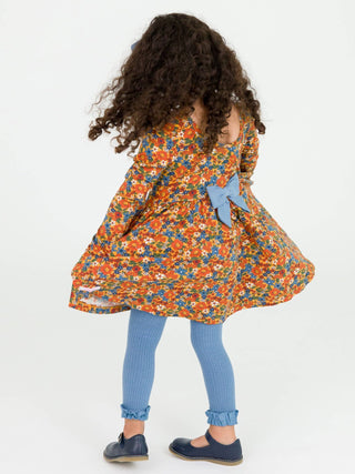 Girls Golden Harvest Knit Long Sleeve Twirl Dress - Sunny Meadow Boutique