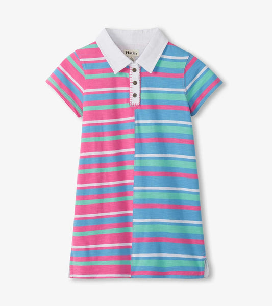 Girls Mixed Stripes Cotton Polo Dress - Sunny Meadow Boutique