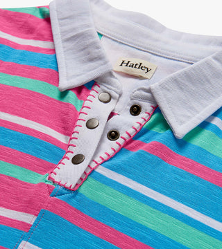 Girls Mixed Stripes Cotton Polo Dress - Sunny Meadow Boutique