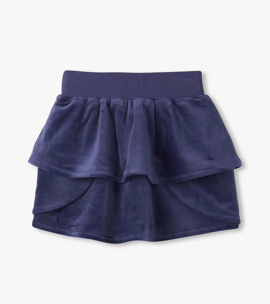 Girls Patriot Blue Velour Skirt - Sunny Meadow Boutique