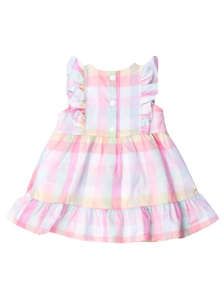 Girls Picnic Plaid Pinafore Bow Dress - Sunny Meadow Boutique