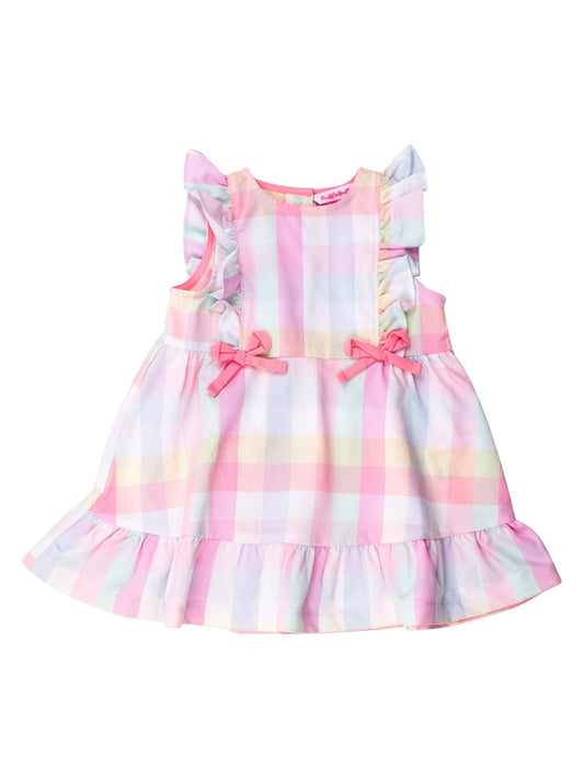 Girls Picnic Plaid Pinafore Bow Dress - Sunny Meadow Boutique