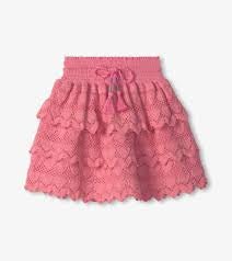 Girls Pink Hearts Floaty Skort - Sunny Meadow Boutique