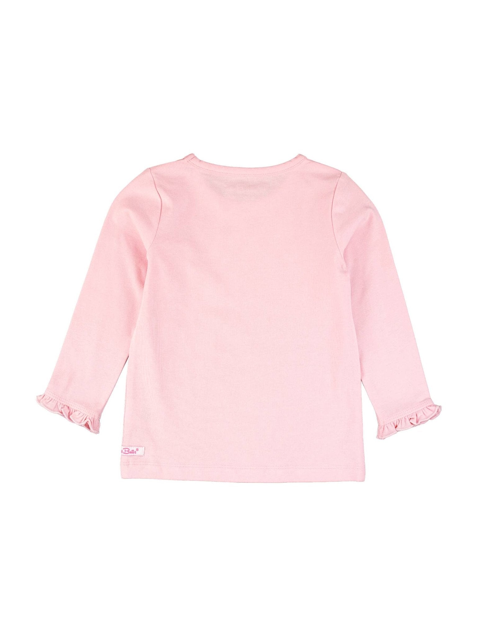 Girls Pink Knit Long Sleeve Ruffle Sleeve Top - Sunny Meadow Boutique