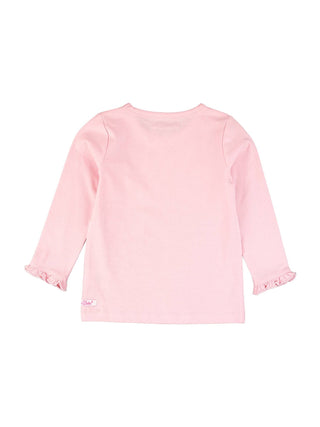 Girls Pink Knit Long Sleeve Ruffle Sleeve Top - Sunny Meadow Boutique