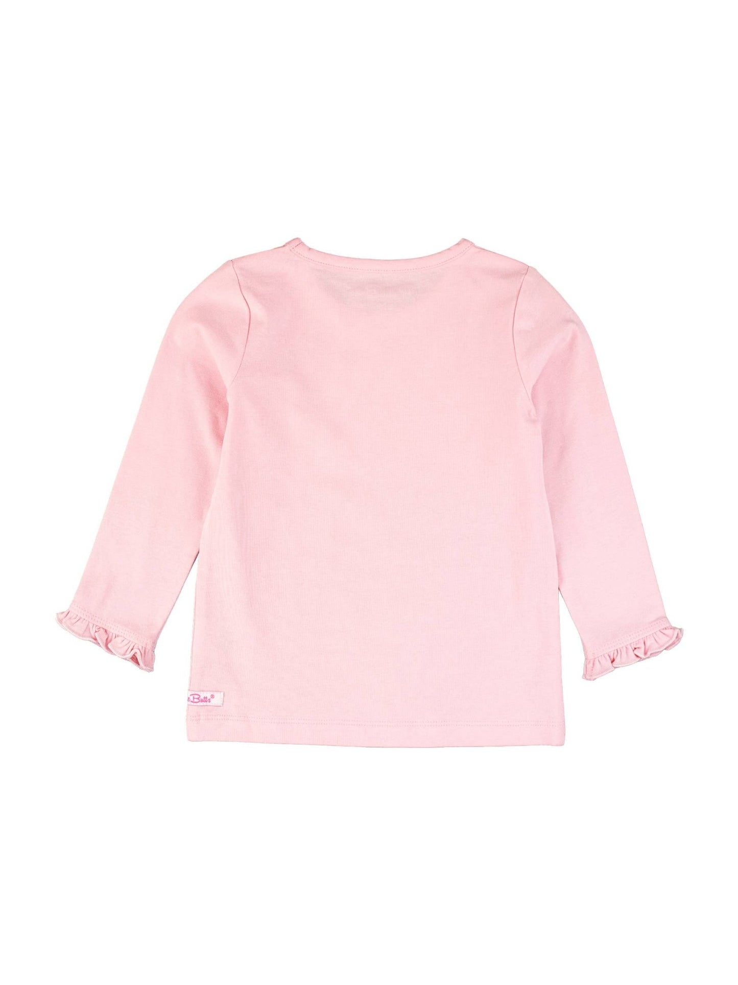 Girls Pink Knit Long Sleeve Ruffle Sleeve Top - Sunny Meadow Boutique
