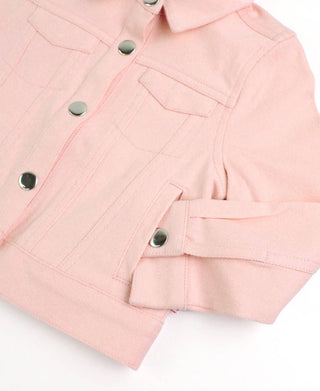 Girls Pink Stretch Denim Jacket - Sunny Meadow Boutique