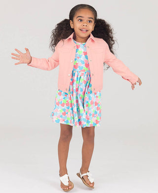Girls Pink Stretch Denim Jacket - Sunny Meadow Boutique