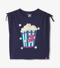 Girls Pop Corn Cinched Cinched Shoulder Top - Sunny Meadow Boutique